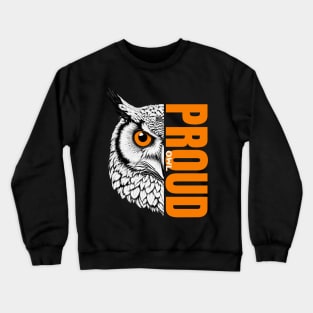 Majestic Proud Owl - Unique Wildlife Inspired Print Crewneck Sweatshirt